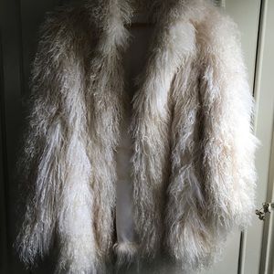 Vintage Mongolian lamb fur coat